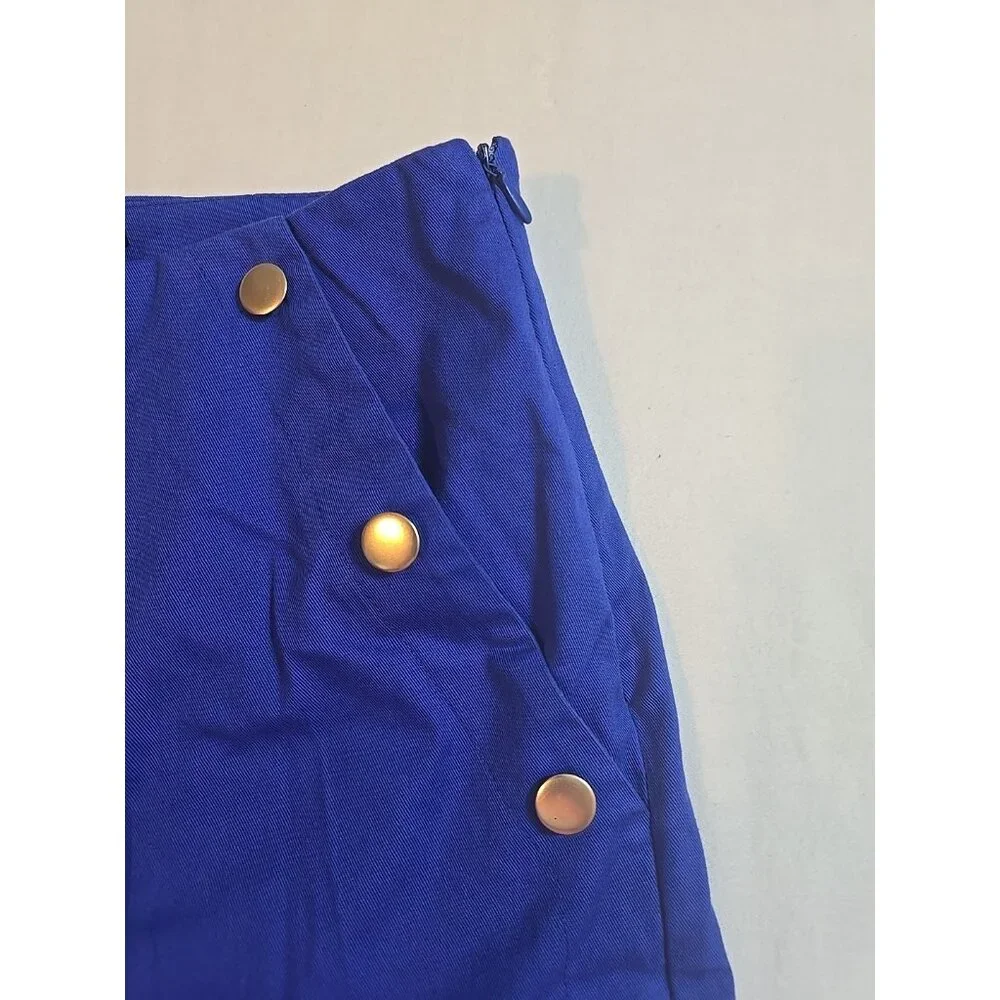 Happily Grey Sailor‎ Shorts Royal Blue Gold buttons High waisted size XL - Picture 14 of 15